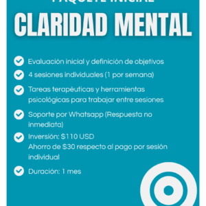 Paquete Inicial 4 Sesiones Individuales (1 mes)